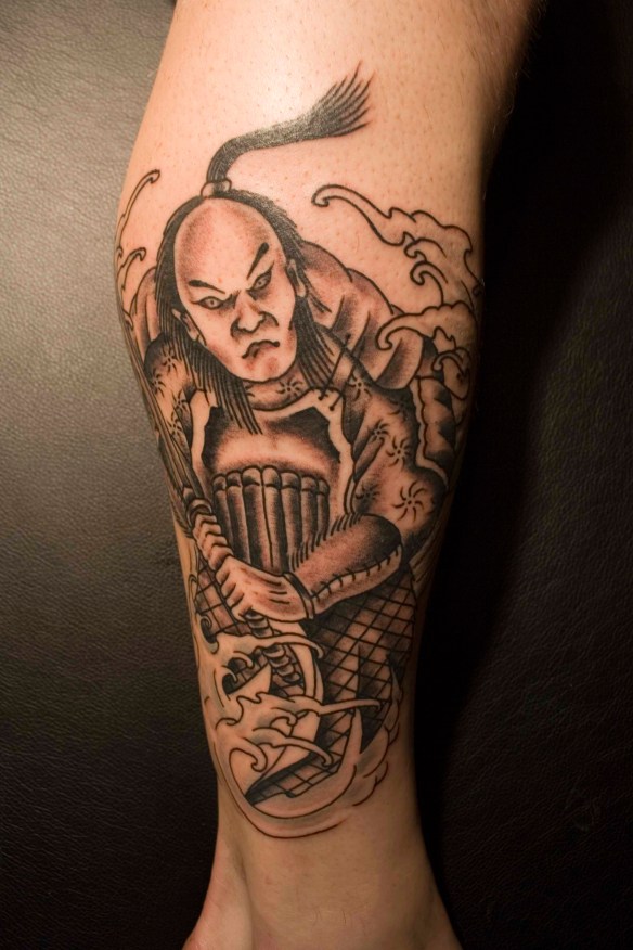 Samurai tattoo by Tom Landon.