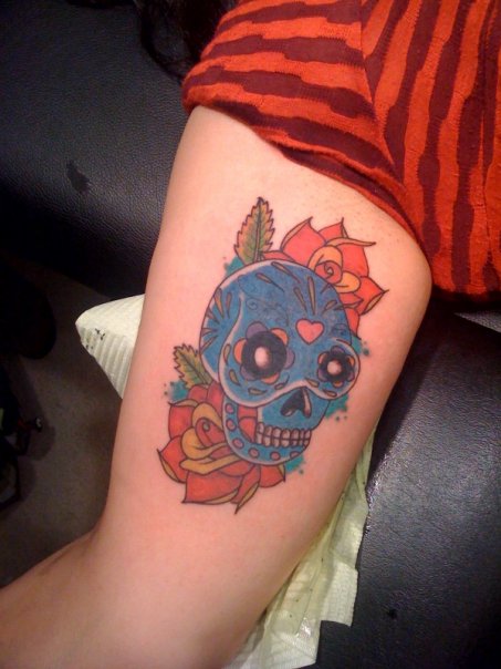 sugar skulls day of dead tattoos. sugar skull Tattoo by Derick