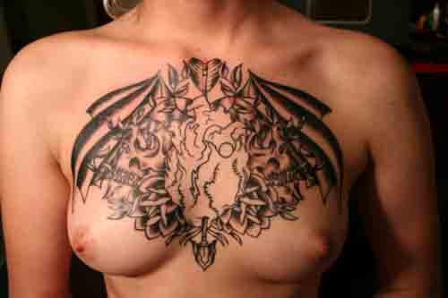Chest Tattoo For Girls And Woman With England Inked