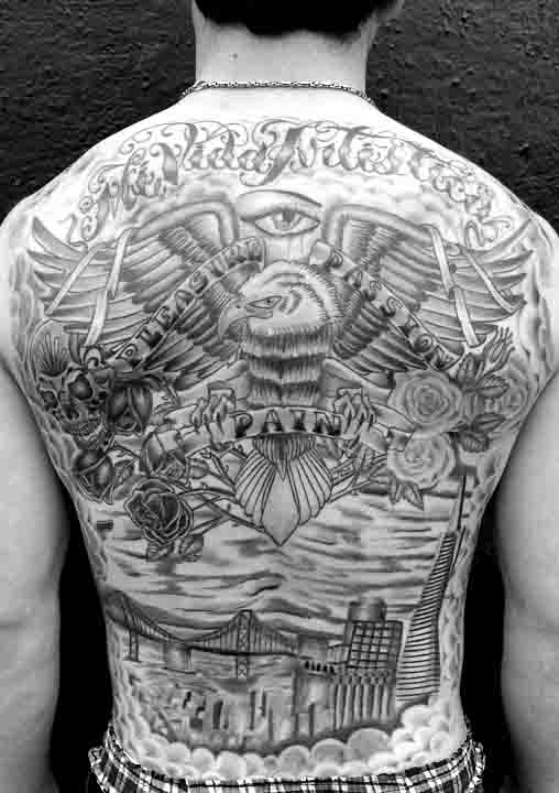 back tattoo script. San Francisco Back Piece