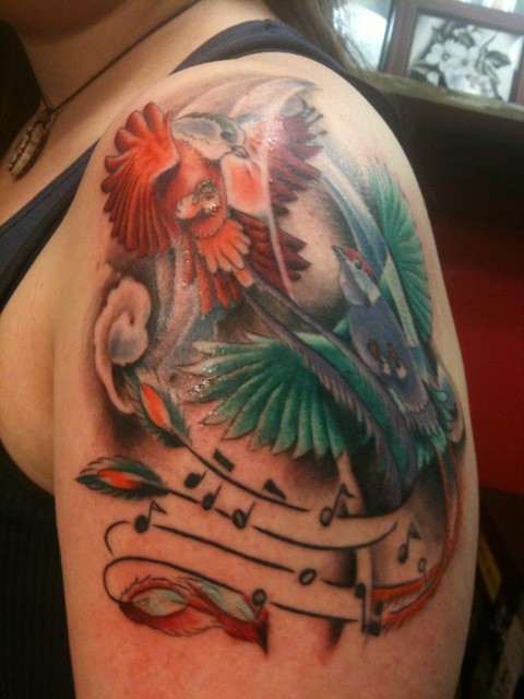 Birds and music notes by Colin Enwright